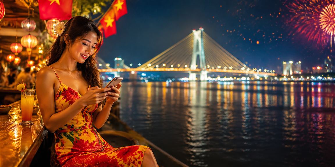 Người dùng tại chợ đêm Cần Thơ giao dịch tài chính qua điện thoại
